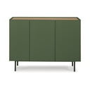 Zelena niska komoda u dekoru hrasta 110x85 cm Arista – Teulat