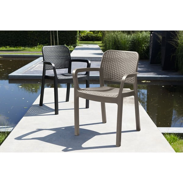 Tamno smeđa plastična vrtna stolica Samanna – Keter-image-2