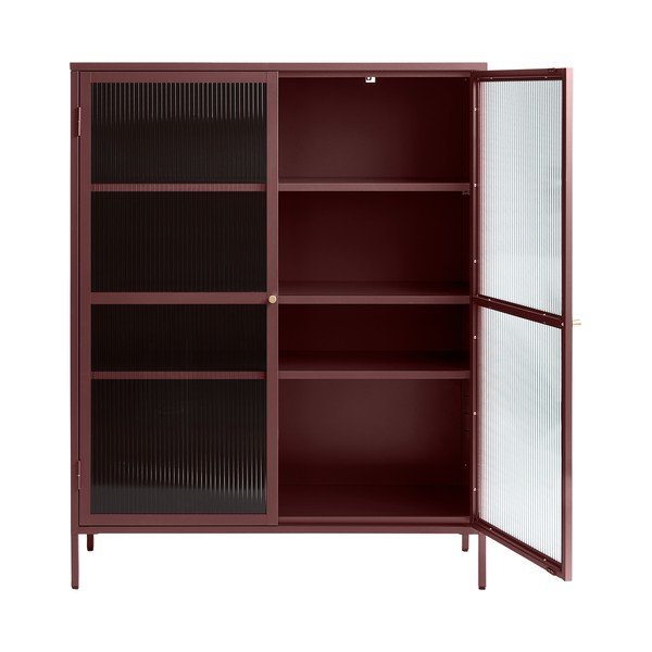 Crvena metalna vitrina 111x140 cm Bronco – Unique Furniture-image-3