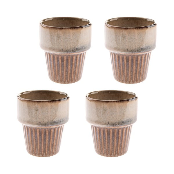 Bež šalice u setu 4 kom za espresso od kamenine 100 ml Tone – Dakls