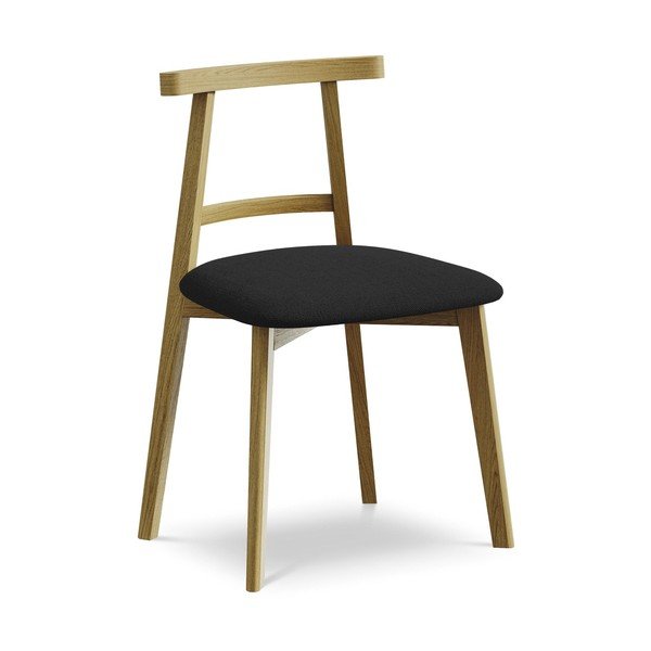 Crna blagovaonska stolica od masivnog drveta Ohelo – Makamii