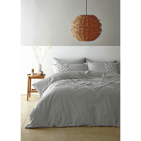 Siva pamučna posteljina Pineapple Elephant Diamond, 200 x 200 cm-image-1