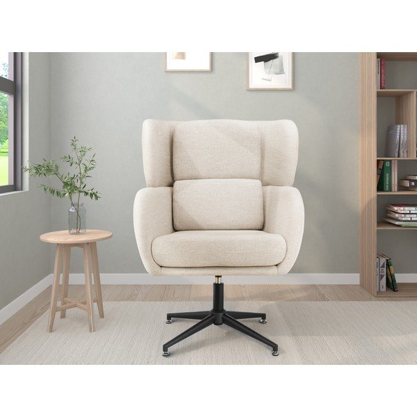 Bijela baršunasti wing fotelja Vanessa – Støraa-image-2