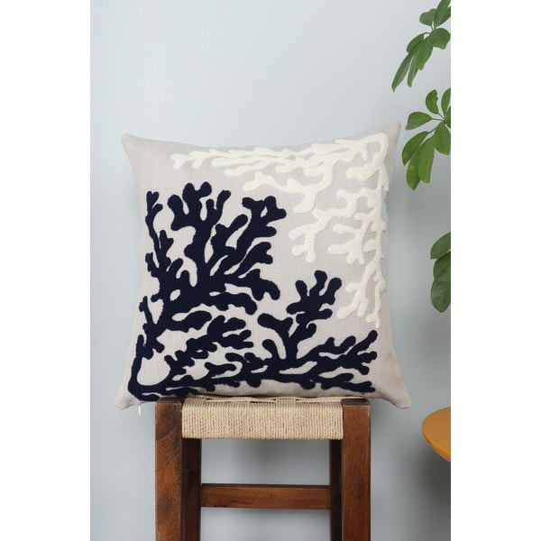 Laneni ukrasni jastuk 43x43 cm Mercan – Mioli Decor-image-1