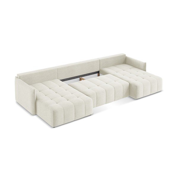 Bež sklopiva/s prostorom za odlaganje kutna garnitura (u obliku slova "U") Moku – Makamii-image-4