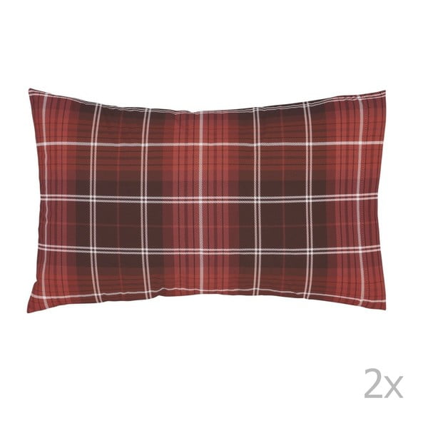 Set od 2 crvene jastučnice Catherine Lansfield Tartan Check, 50 x 75 cm