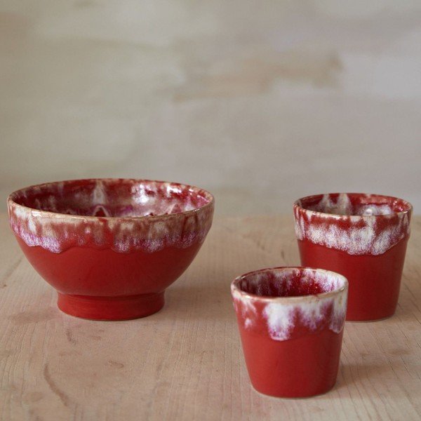 Crvene zdjele u setu 4 kom od kamenine ø 15 cm Latte – Costa Nova-image-1