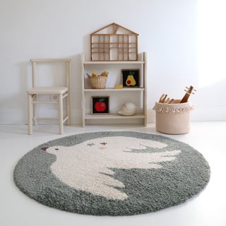 Svijetlo zeleni dječji tepih ø120 cm Bohemian Bird Aqua – Nattiot