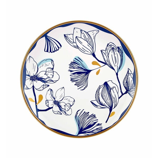 Set od 6 bijelih porculanskih desertnih tanjura s plavim cvjetovima Mia Bleu Pasta, ⌀ 19 cm