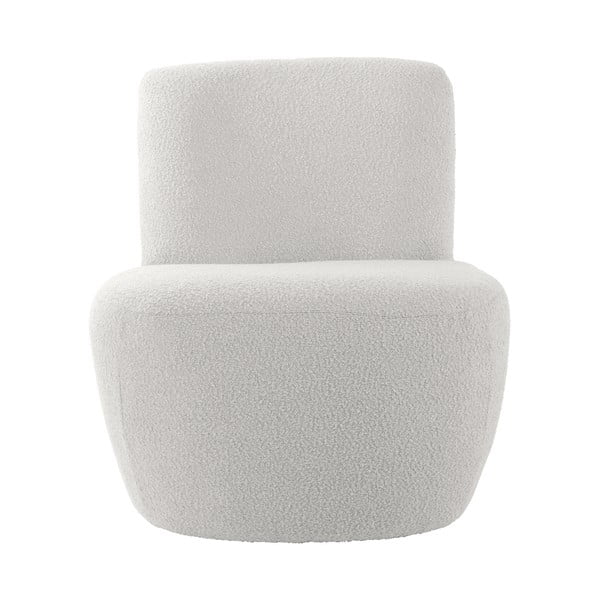 Bijela fotelja od bouclé tkanine Ada – Leitmotiv