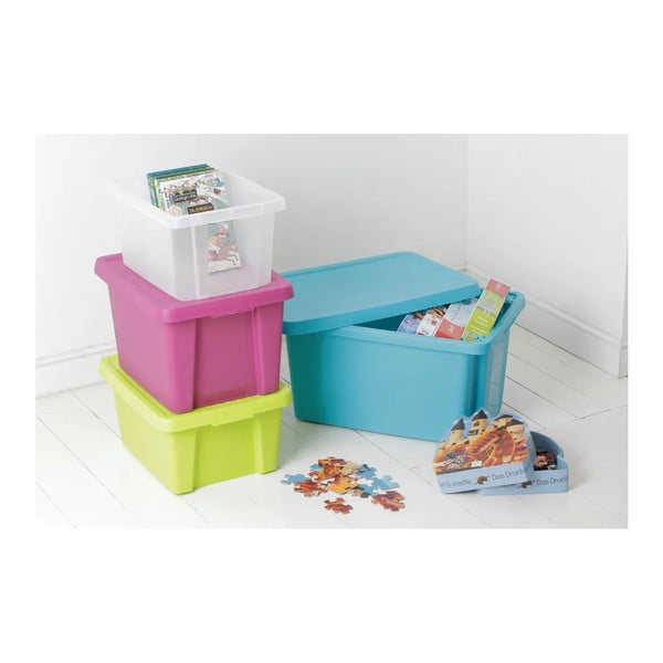 Plava kutija za pohranu s poklopcem Curver Essentials, 26 l-image-1