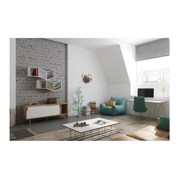 Bijela komoda TemaHome Dann Oak-image-3