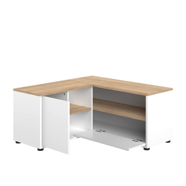 Bijela/u prirodnoj boji TV komoda u dekoru hrasta 90x45 cm Angle – TemaHome-image-2