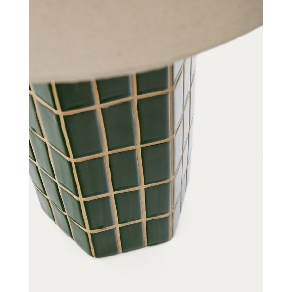 Zelena/krem stolna lampa s tekstilnim sjenilom (visina 61,5 cm) Rue – Kave Home-image-4