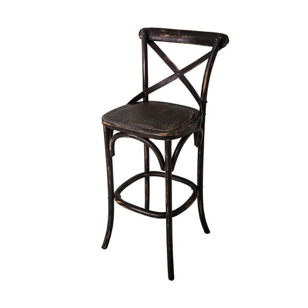 Crna barska stolica od čvrstog brijesta (visine sjedala 78 cm) – Antic Line