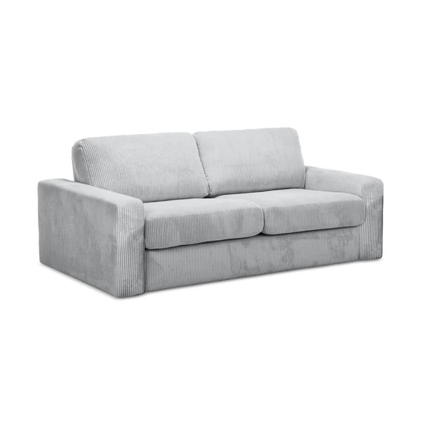 Svijetlo siva sklopiva sofa od samta 195 cm Nona – Makamii-image-2
