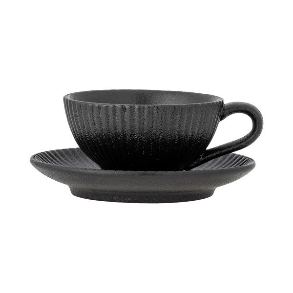Crna keramička šalica za cappuccino 200 ml Neri – Bloomingville