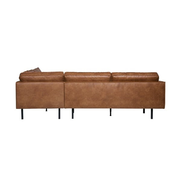 Smeđa kutna garnitura od imitacije kože (s desnim kutom/u obliku slova L) Rodeo – WOOOD-image-4