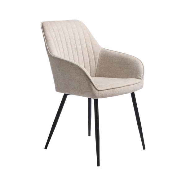 Bež podstavljena blagovaonska stolica s naslonima za ruke Nolan – Unique Furniture