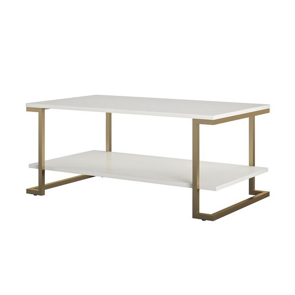 Stol za kavu u bijelo-zlatnoj boji CosmoLiving by Cosmopolitan Camila, 106 x 45 cm-image-2