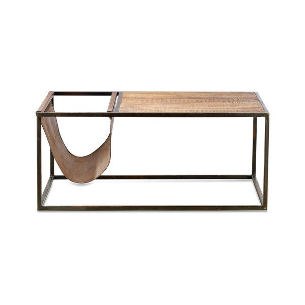 Stolić za kavu od mango drveta i Nkuku Alera kože