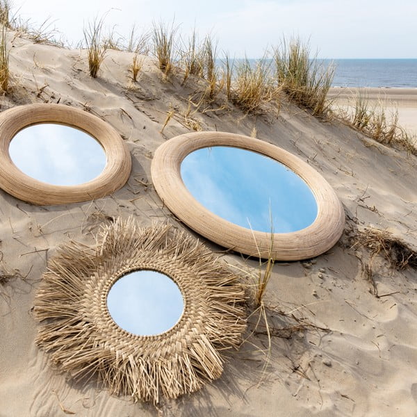 Zidno ogledalo s okvirom od ratana ø 109,5 cm Piedre – Light & Living-image-2
