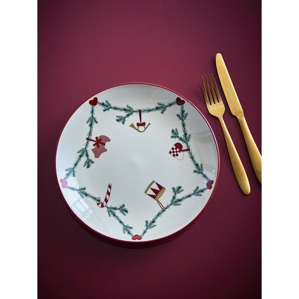 Krem tanjur s božićnim motivom od kamenine ø 25,5 cm Yule – Bloomingville-image-2
