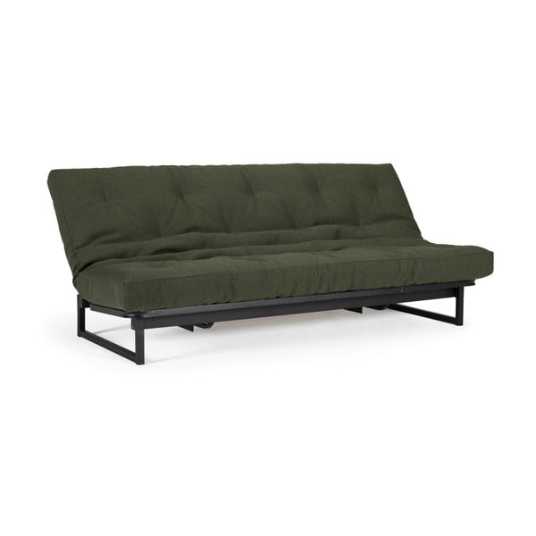 Tamnozeleni kauč na razvlačenje Innovation Fraction Elegant Twist Dark Green, 97 x 200 cm