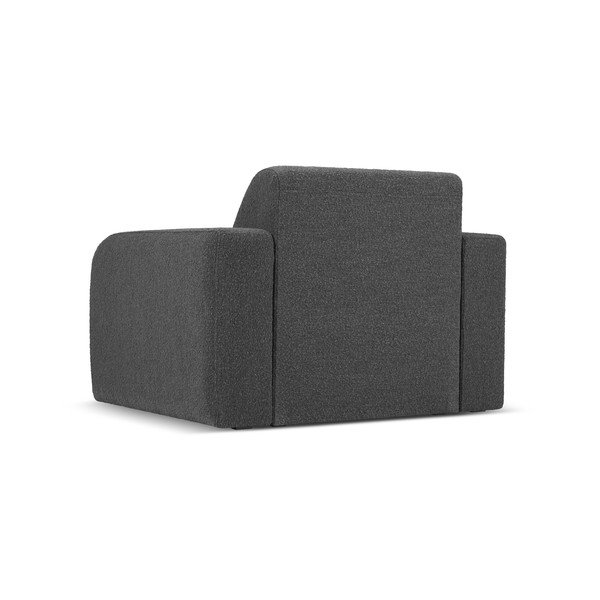 Tamno siva fotelja od bouclé tkanine Molino – Micadoni Home-image-3