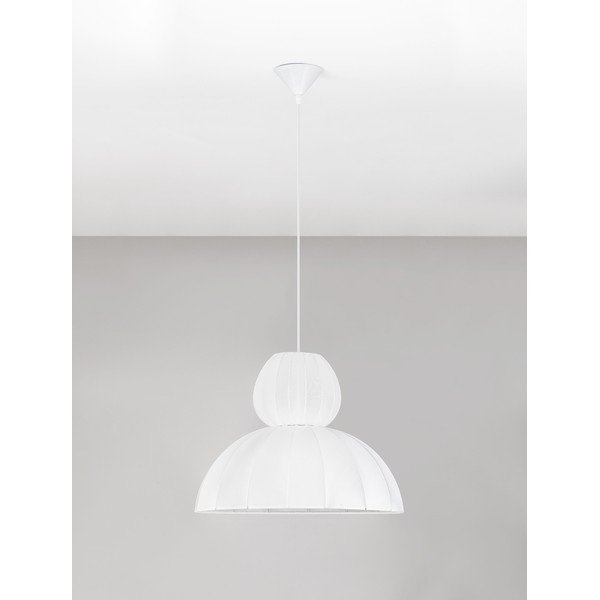 Mat bijela tekstilna viseća svjetiljka ø 50 cm Delina – Nova Luce-image-3