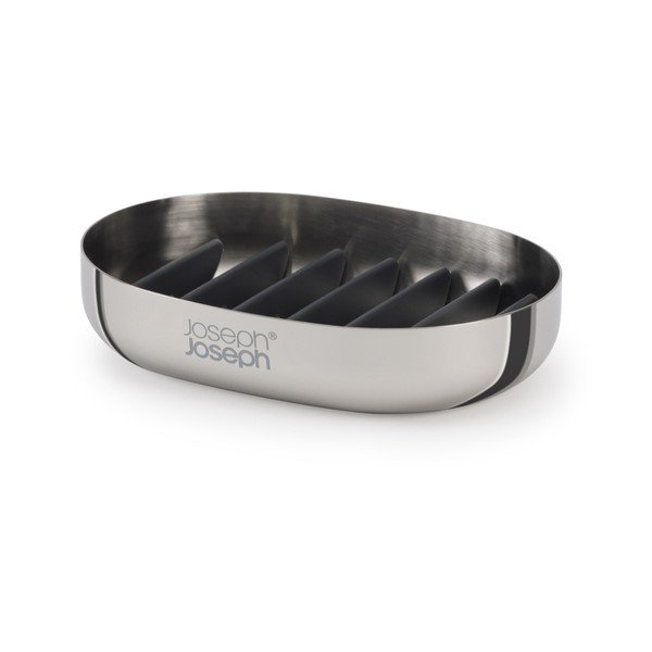 Posuda za sapun od nehrđajućeg čelika u sjajno srebrnoj boji EasyStore Luxe – Joseph Joseph