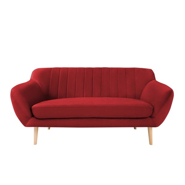 Crvena baršunasta sofa Mazzini Sofas Sardaigne, 158 cm