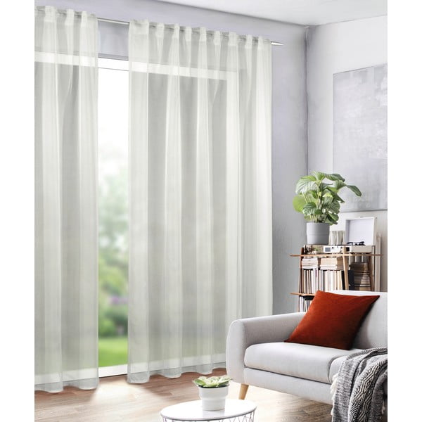 Prozirna zavjesa od voila u prirodnoj boji 135x245 cm Uni – Sehlbach-image-1