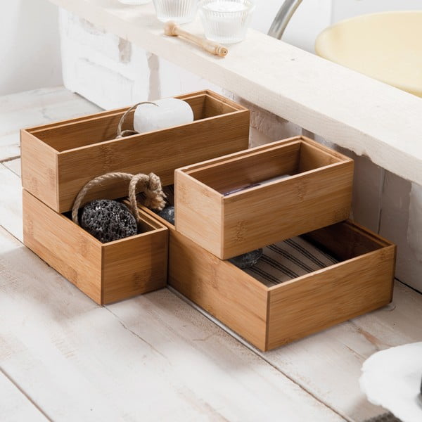 Organizator od bambusa Compactor Woody, 30 x 15 x 6,35 cm-image-1