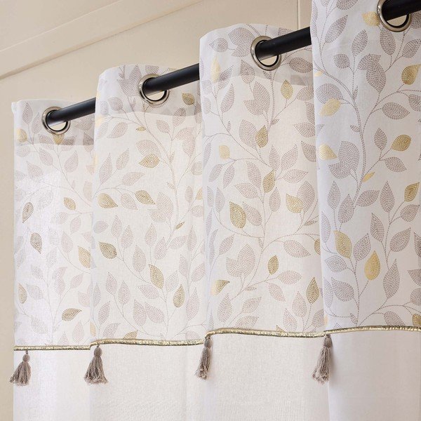 Bijela zavjesa od mješavine pamuka 140x240 cm Duchesse – douceur d'intérieur-image-2