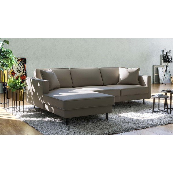 Svjetlo smeđa kožna kutna garnitura (s lijevim kutom) Kobo – MESONICA-image-1