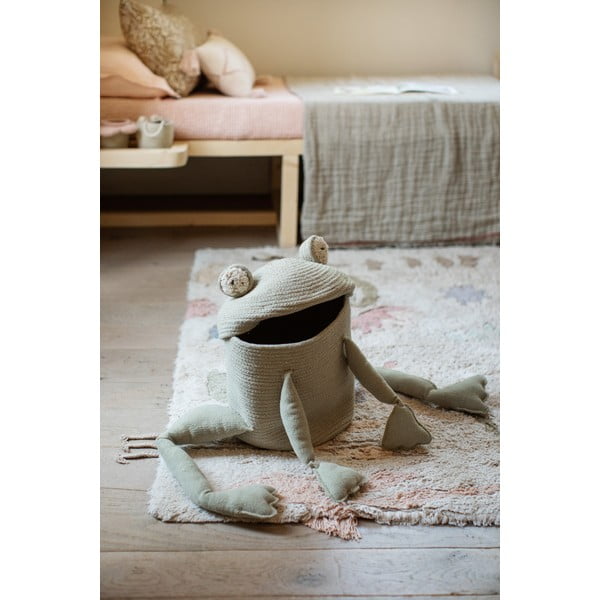 Svijetlo zelena tekstilna dječja kutija za pohranu ø 23x35 cm Fred the Frog – Lorena Canals-image-1