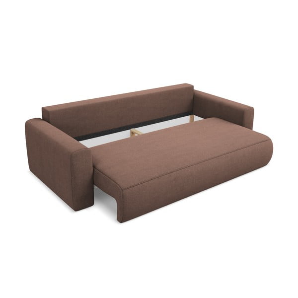 Ružičasta sklopiva/s prostorom za odlaganje sofa 238 cm Kapua – Makamii-image-3