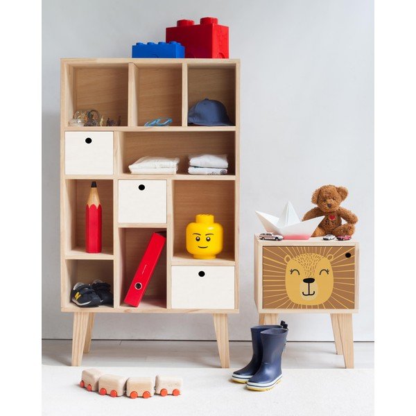 Noćni ormarić od masivne borovine Little Nice Things Lion-image-1