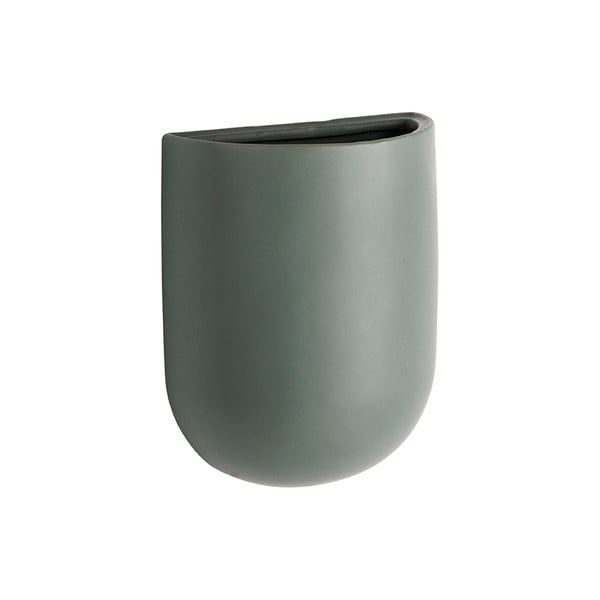 Mat zelena zidna keramička tegla za cvijeće PT LIVING Oval-image-1