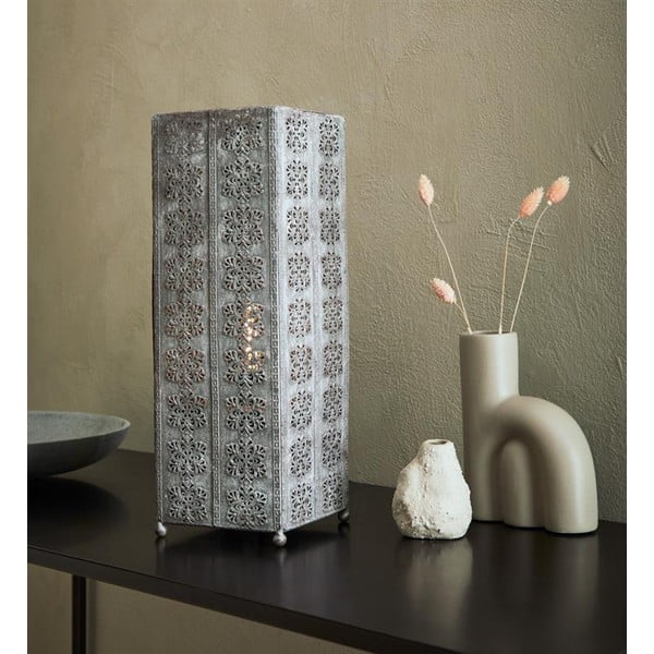 Siva stolna lampa Markslöjd Agra, visina 33,5 cm-image-1
