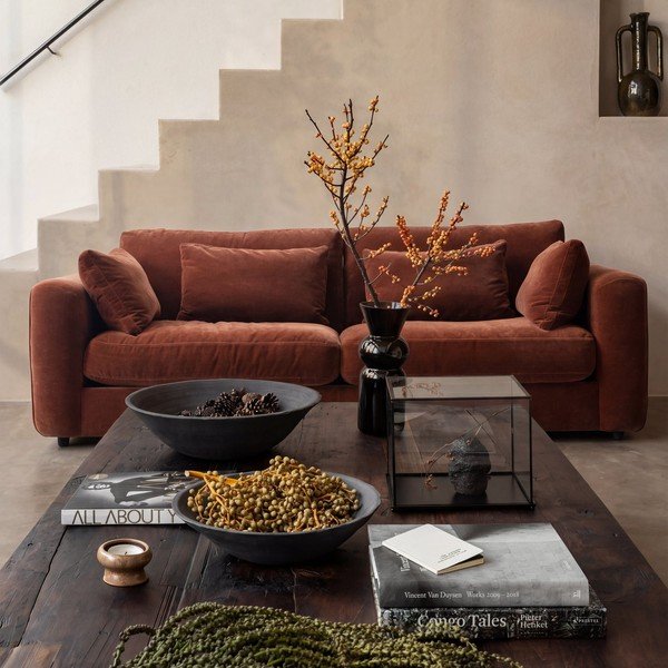 Smeđa sofa od šenila 240 cm Chunky – vtwonen-image-2