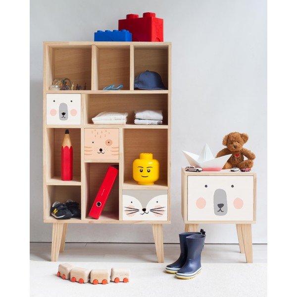 Dječji noćni ormarić od borovine The Wild Hug Polar Bear-image-2