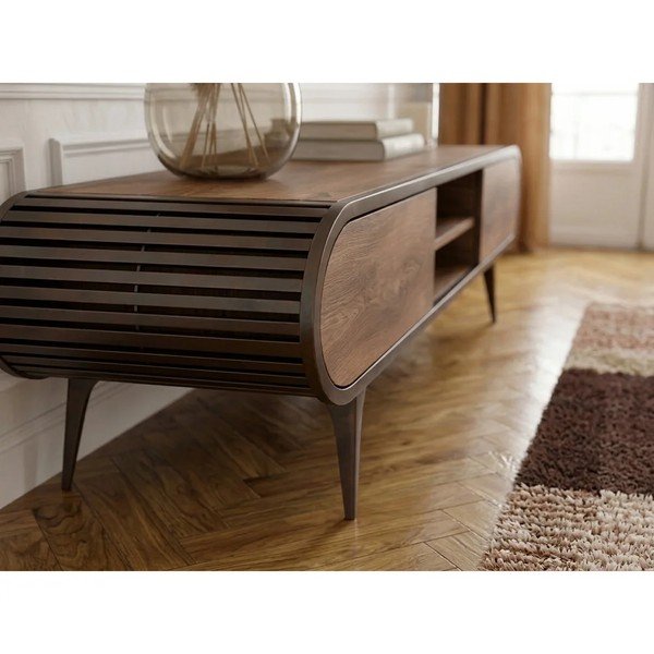 TV komoda u dekoru hrasta u prirodnoj boji 180x52x40 cm Billie – Bobochic Paris-image-2