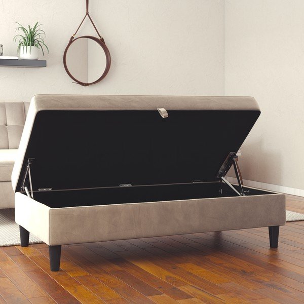 Sivi baršunast tabure Hartford – Støraa-image-1