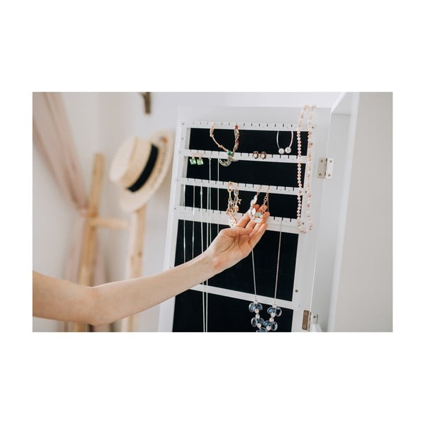 Bijeli stojeći ormarić za nakit s ogledalom i LED svjetlom Bonami Essentials Bien-image-4