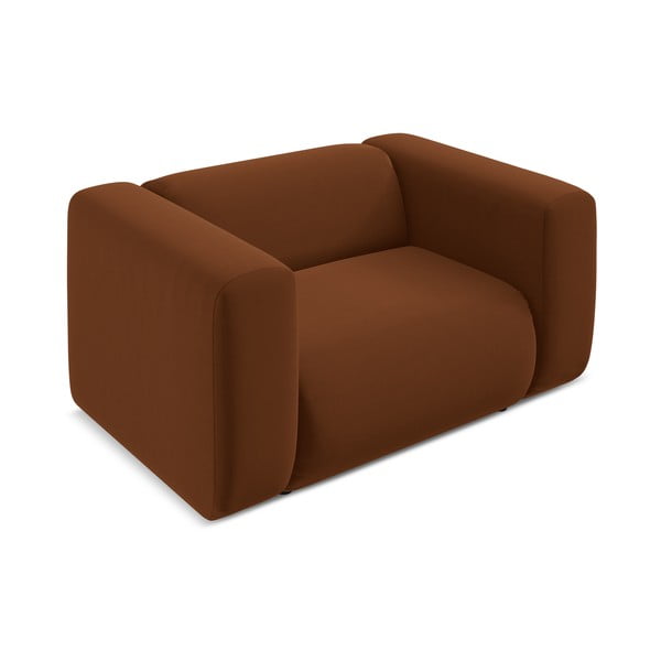 Narančasta/smeđa baršunasti fotelja Ekahi – Makamii-image-3