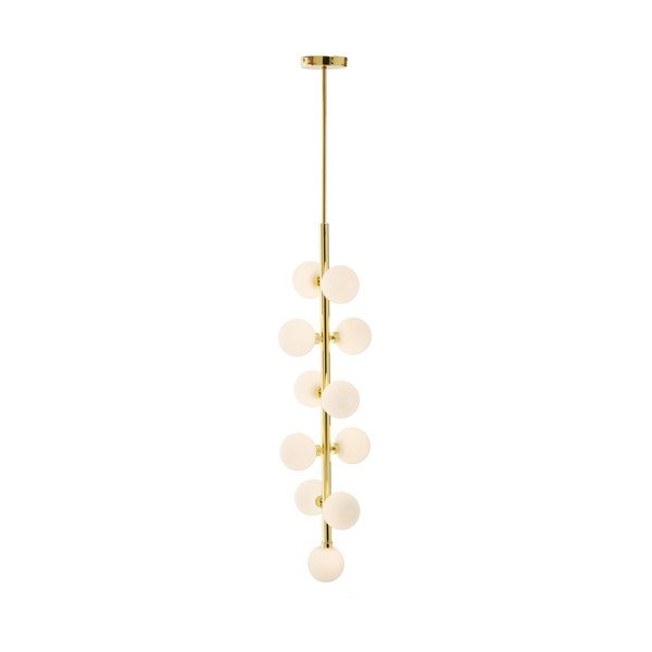 Bijela/u zlatnoj boji metalna viseća svjetiljka sa staklenim sjenilom ø 27 cm Trieste – Premier Housewares-image-4