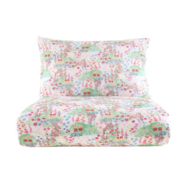 Pamučna dječja posteljina za krevet za jednu osobu 135x200 cm Meadow Bunnies – Belle & Boo