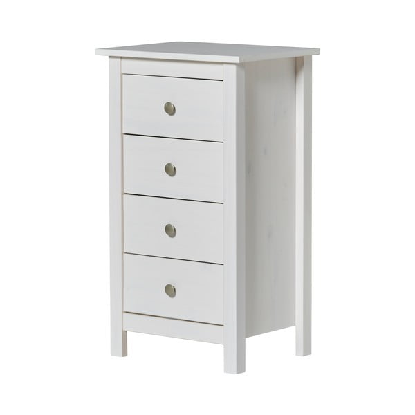 Bijela visoka komoda od masivnog bora 46x80 cm Berna – Marckeric-image-2